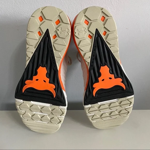 Under Armour Project Rock 3 “Summit White Rogue Orange” Gym Training Shoes - Picture 7 of 9